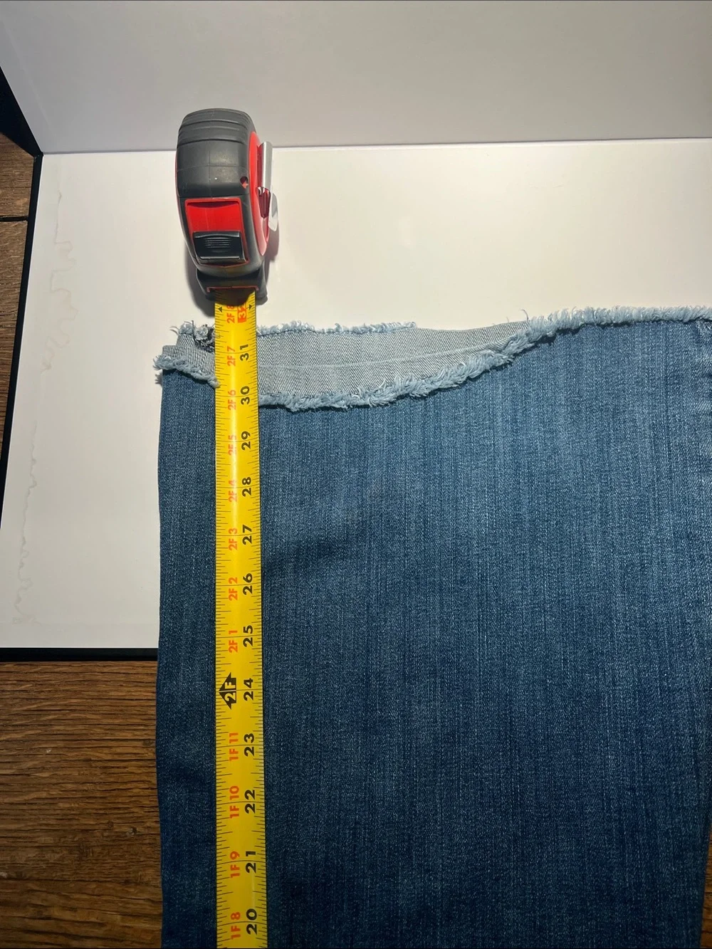 Ariat Dark Blue High Ruse Flare Jeans with Raw Hem 12” Flare Button Fly - Picture 16 of 16